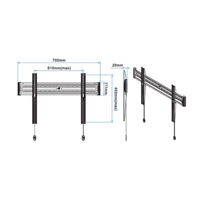 Кронштейн для телевизора NB C3-F настенный, фиксированный, 40-65 дюйма, черный Кронштейн для телевизора NB C3-F настенный, фиксированный, 40-65 дюйма, черный